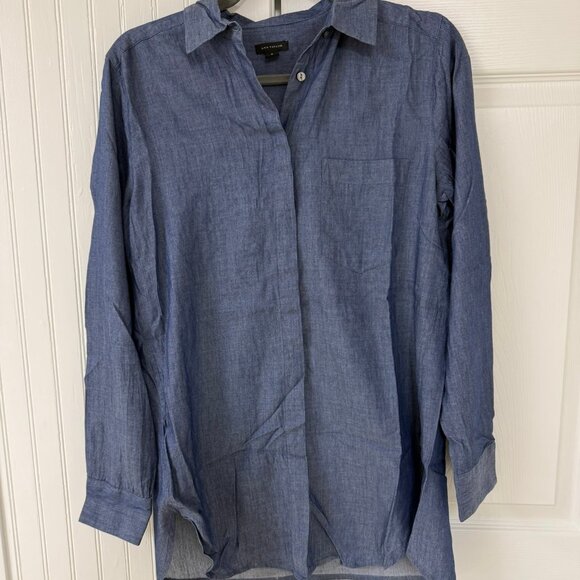 Ann Taylor Tops - Ann Taylor Blue Chambray Denim Long Sleeve Button Down Shirt - Size Small